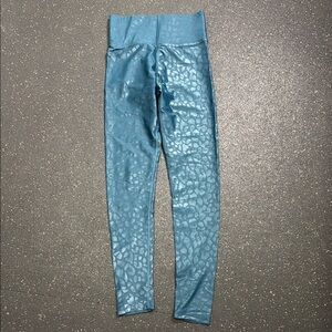 Teal Leopard Print Leggings